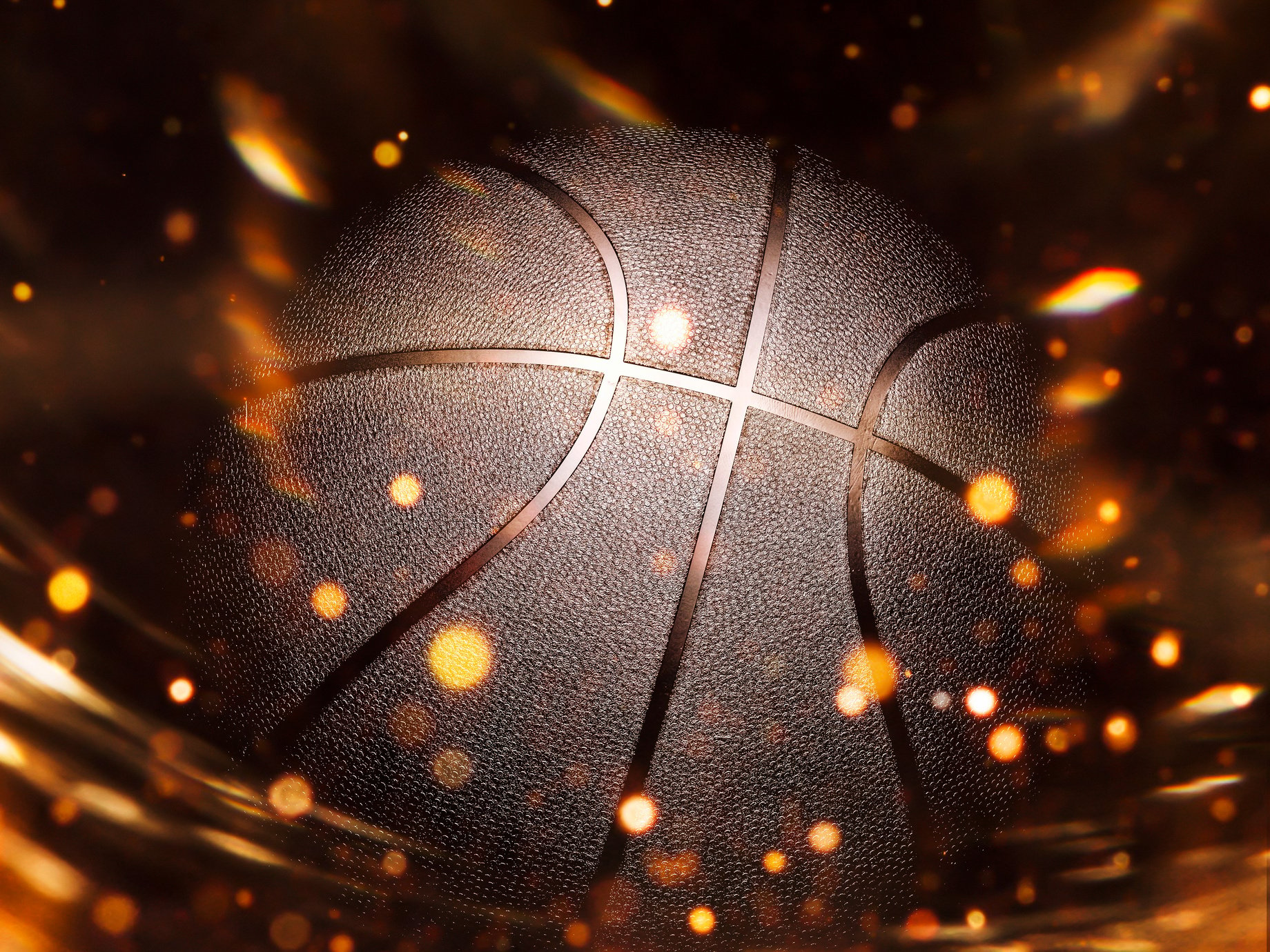 Basketball close-up on studio background - Stock image